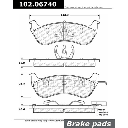Centric Parts CTEK Brake Pads, 102.06740 102.06740